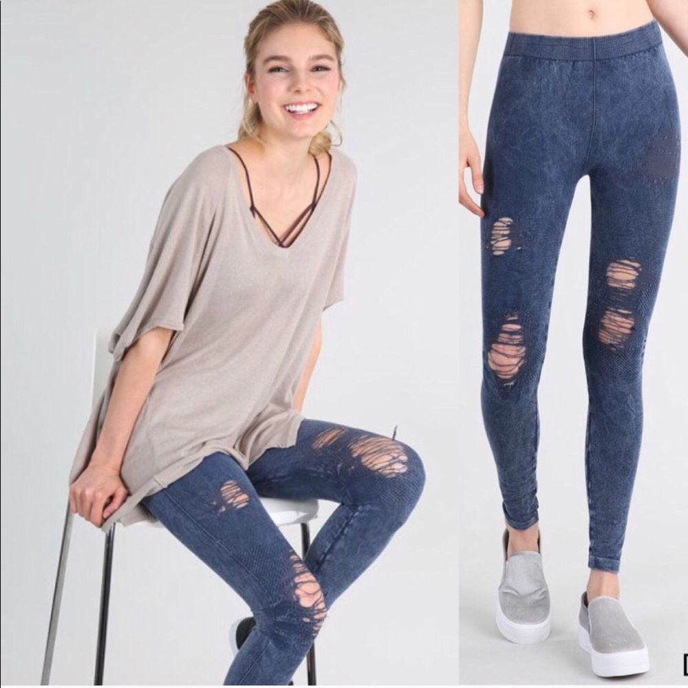 Vintage modal destroyed leggings